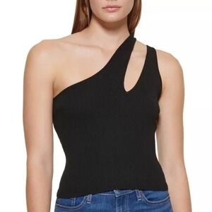 Calvin Klein Women's Black One-Shoulder Tank Top